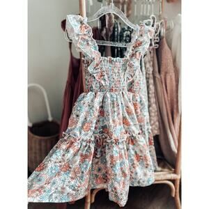 Frolicking In The Flowers Blooming Floral Smocked Twirl Dress 4T